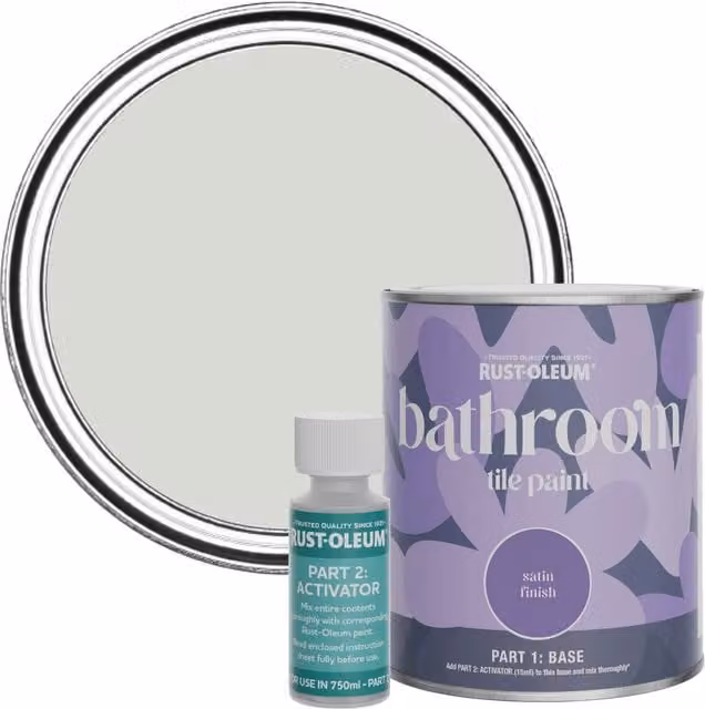 Rust-Oleum Bathroom Tile Paint in Satin Finish, Winter Grey, 0.75 l