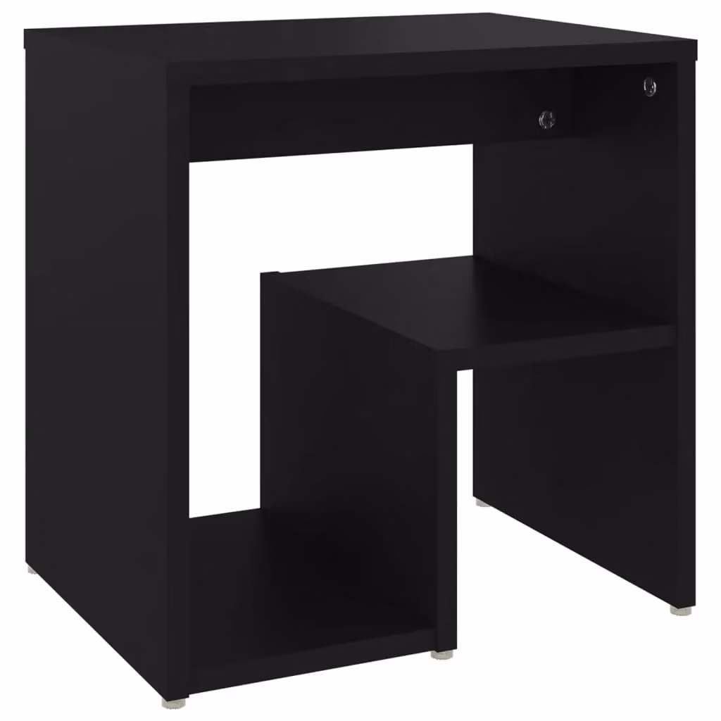 Berkfield Home Set of 2 Black Bedside Cabinets in Engineered Wood W/D/H: 40 x 30 x 40 cm – 3