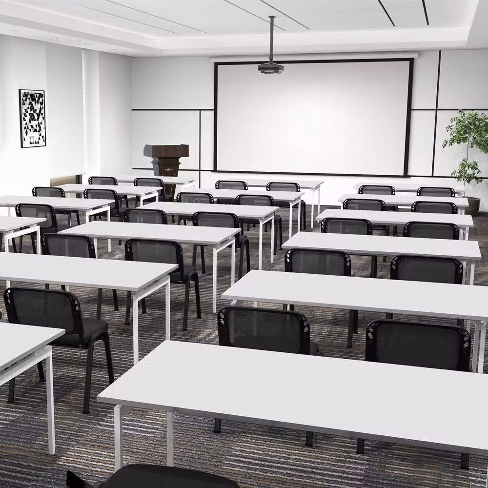 Costway Set of 2 Stackable Black Fabric Meeting Room Chairs with Backrest – 6
