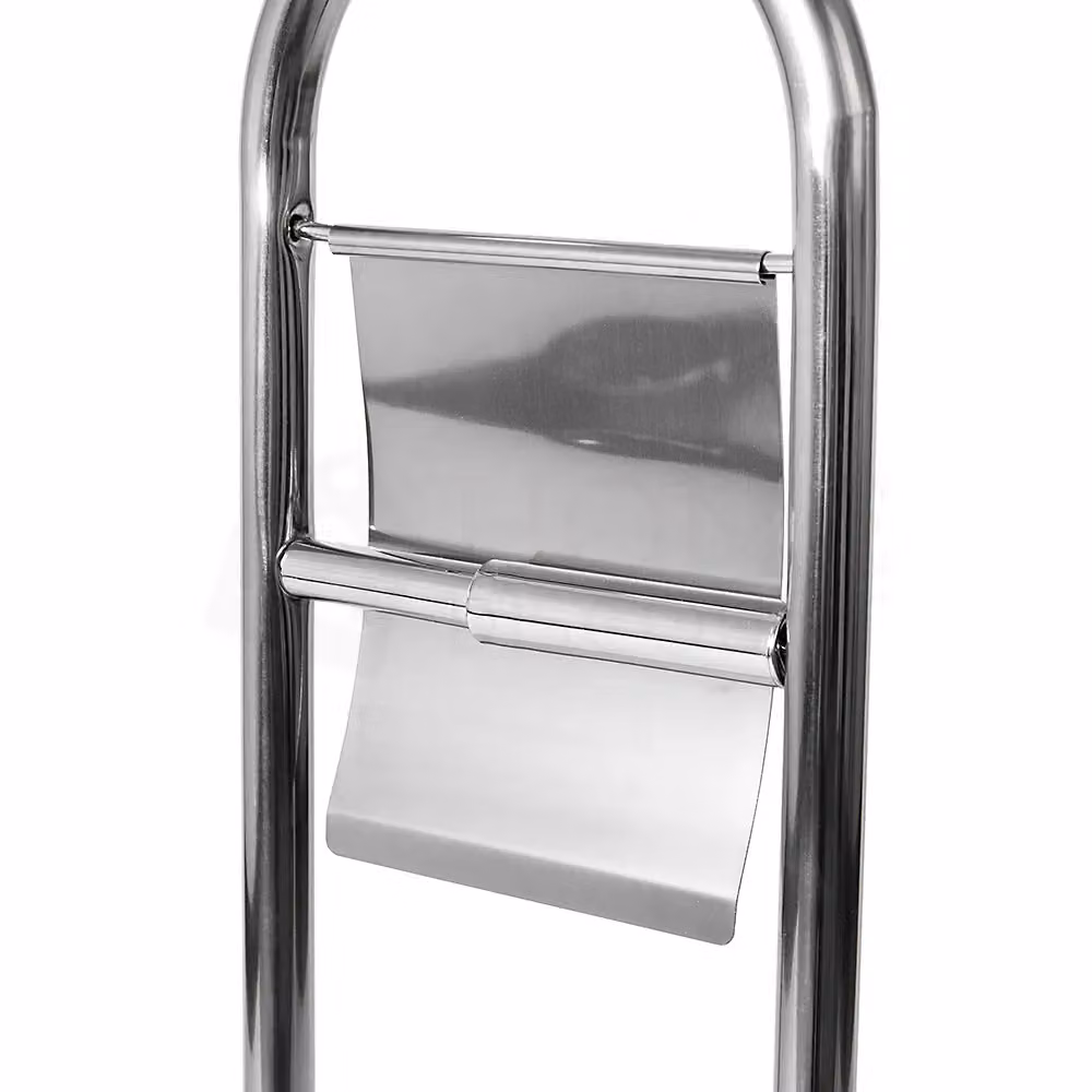 Home Discount Bath Vida 2-in-1 Toilet Brush and Toilet Paper Holder with Round Freestanding Base in Metallic Silver – 3