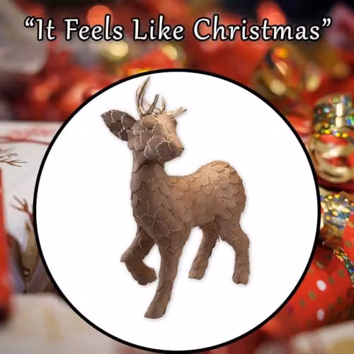 VFM e-Store Gold Christmas Standing Deer Decoration, H 37 cm x W 10 cm x D 10 cm – 6
