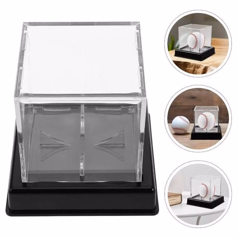 SPETLEK Transparent Acrylic Baseball Display Case and Storage Box for Golf and Tennis Balls, Medium – 6
