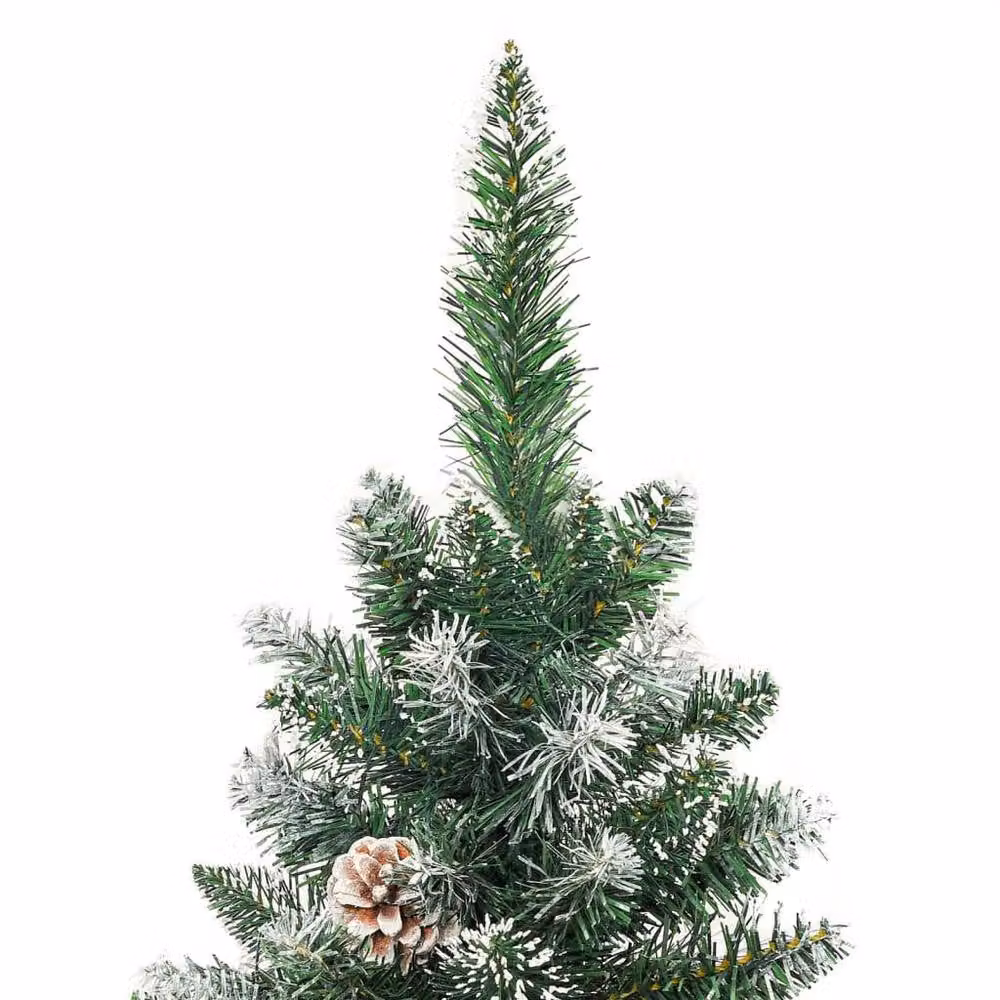 Berkfield Home Artificial Slim Green Christmas Tree with Stand, Height: 210 cm – 3