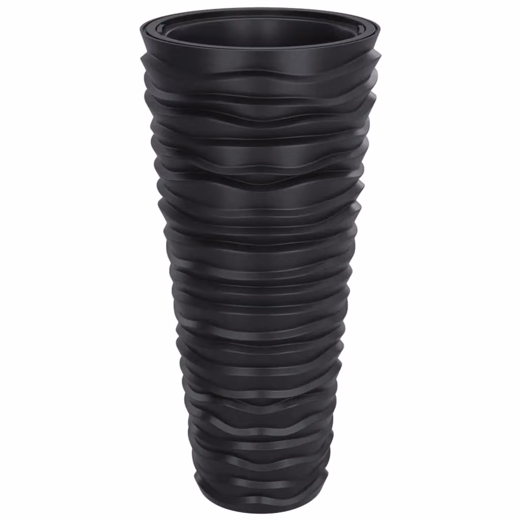 Berkfield Home Planter with Removable Inner Pot in Black and Anthracite with Grooved Look – 2