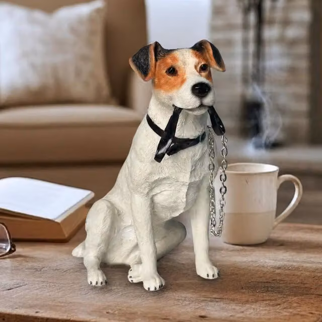 Leonardo Animal Crackers Jack Russell Terrier Figurine in White and Multicolour