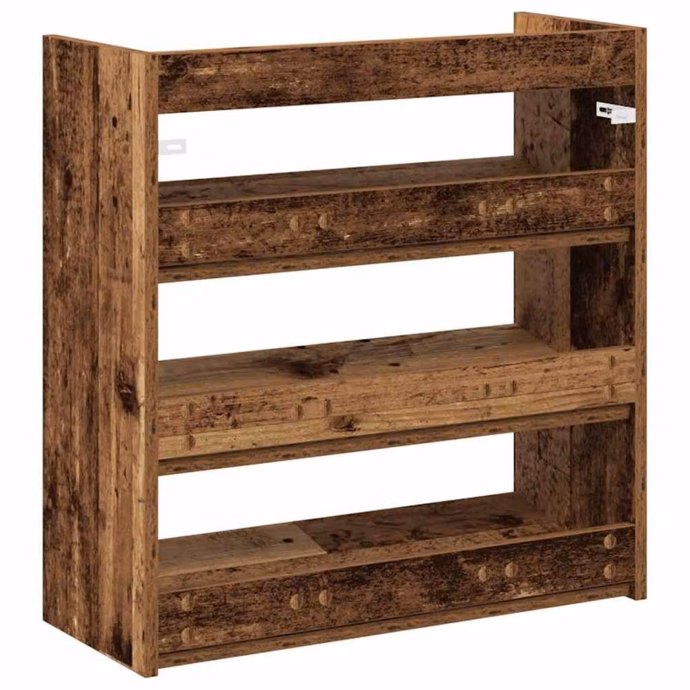 Berkfield Home Rustic Old Wood Shoe Rack in Brown, W/D/H: 60 x 25 x 62 cm – 5