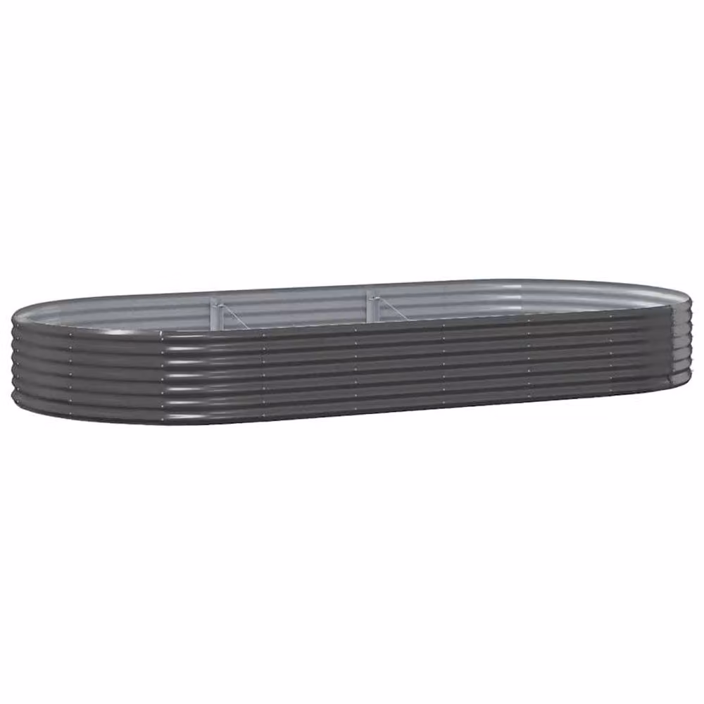 Berkfield Home Powder-coated Steel Raised Garden Bed in Anthracite Grey, W/D/H: 296 x 140 x 36 cm – 3