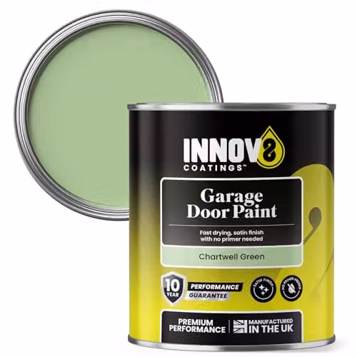 Innov8 Coatings Satin Garage Door Paint for Metal and uPVC, Chartwell Green, 750 ml