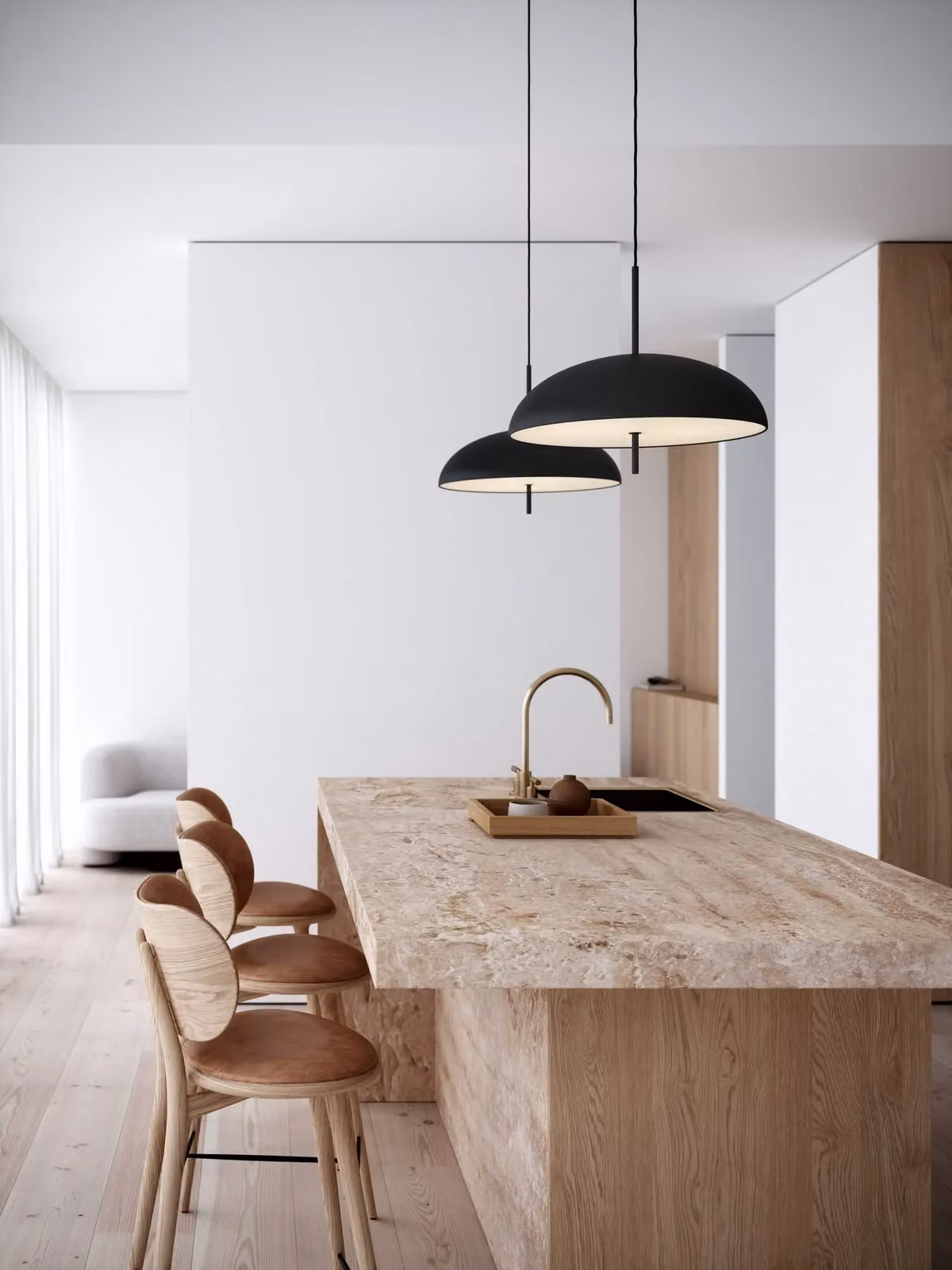 Nordlux Versale Round Pendant Light in Black Metal with E27 Socket, Diameter: 50 cm – 2