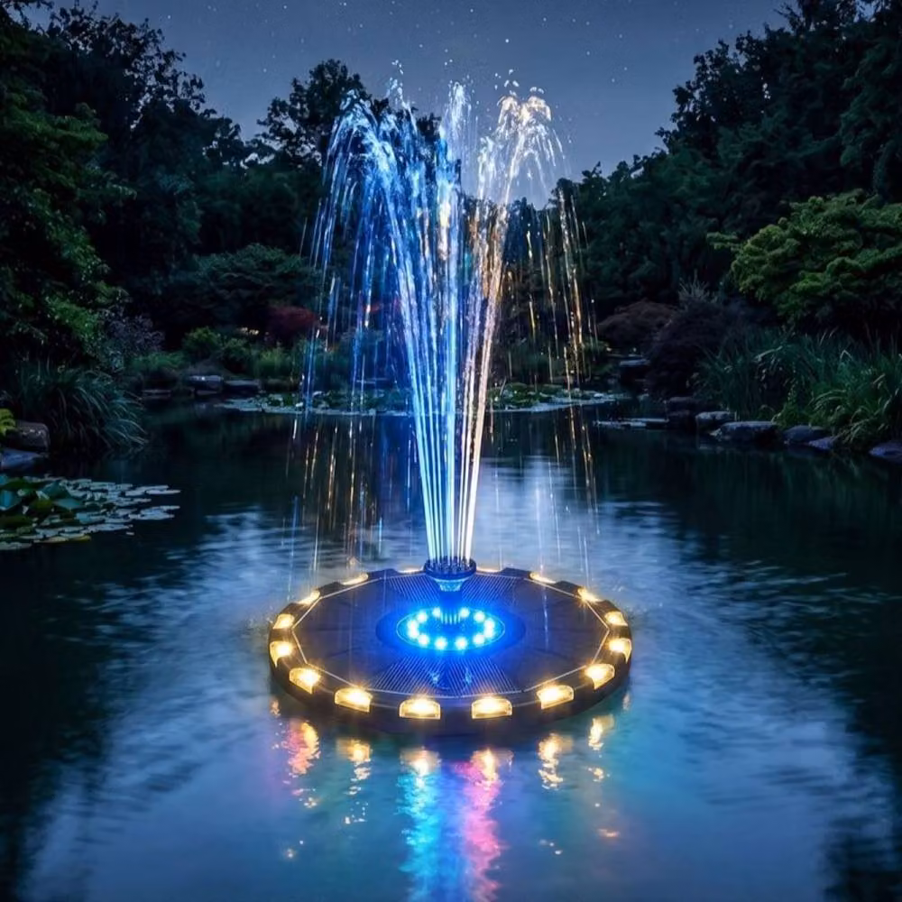 Quipulse Solar-Powered Floating Multicoloured RGB Fountain in Black – 2