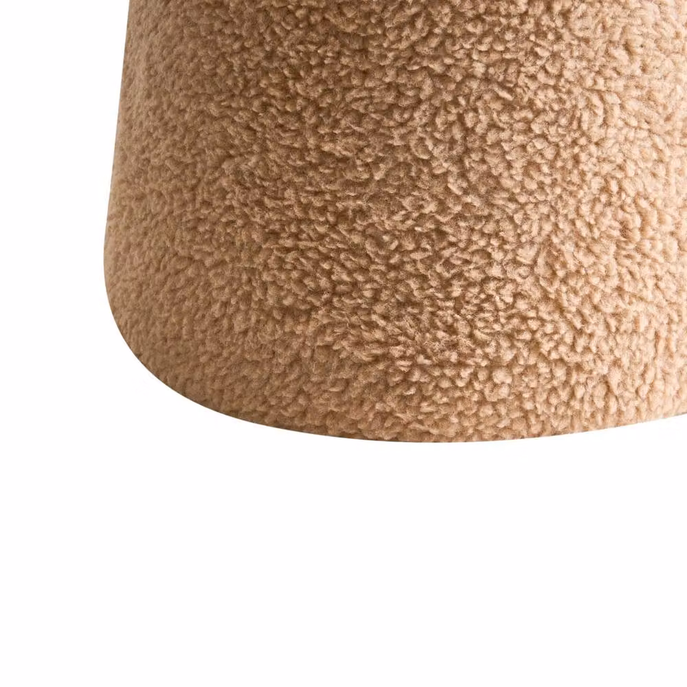 Wyld and Coco Luxe Living Beige Bouclé Mushroom Pouffe W/D/H: 45 x 45 x 46 cm – 4