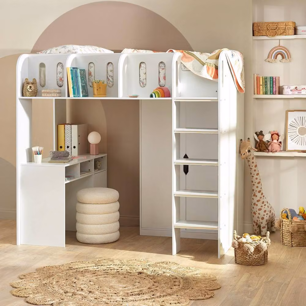 Cheshire Cosmos High Sleeper Single in White, W/D/H: 90 x 200 cm – 2