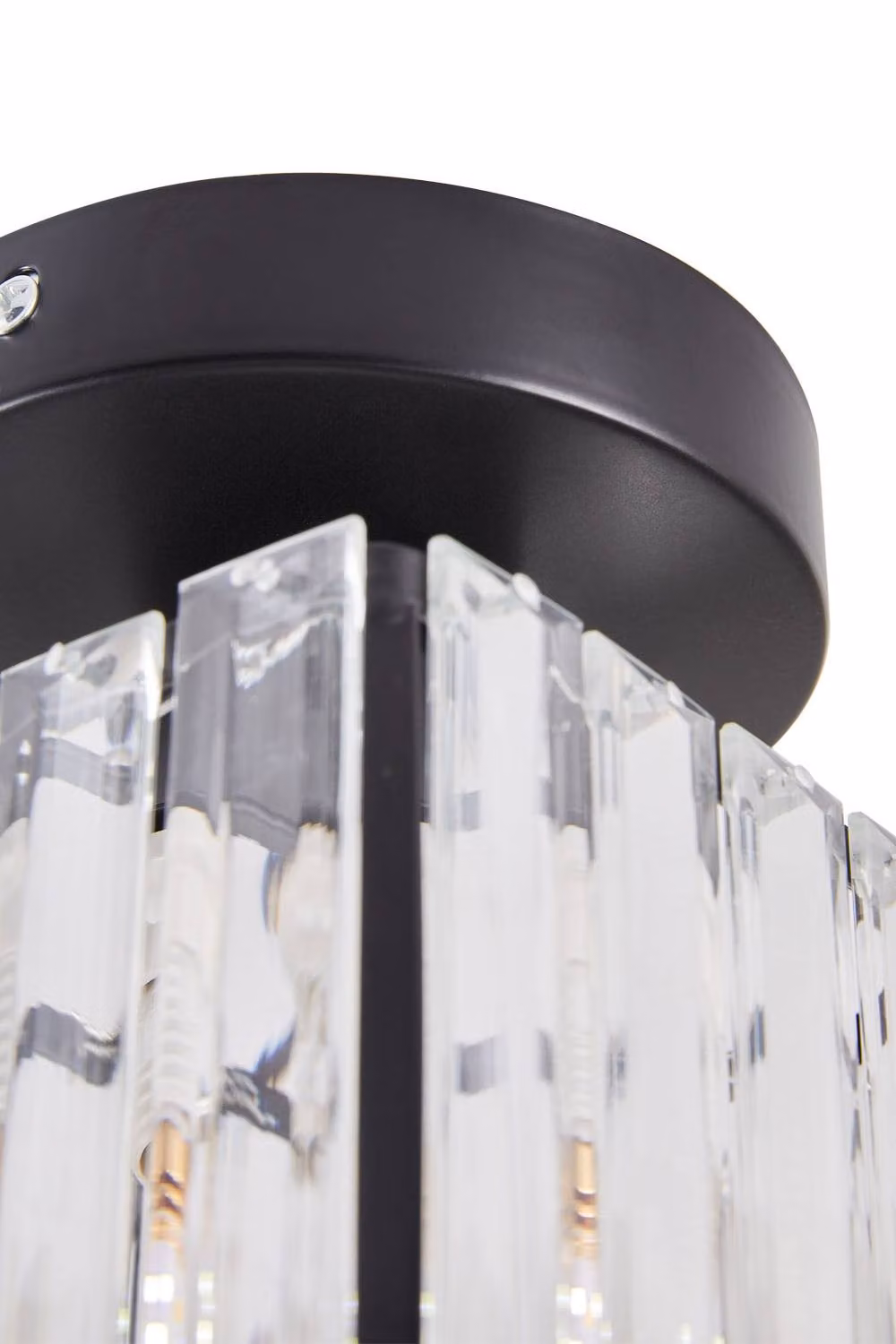Garden Sanctuary Modern Black Metal and Transparent Crystal Ceiling Light – 3