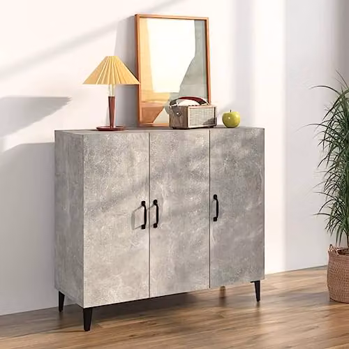 vidaXL Industrial Sideboard in Concrete Grey, W/D/H: 90 x 34 x 80 cm, Made of MDF – 2