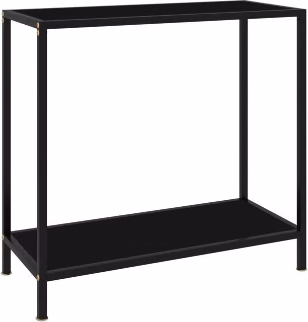 Berkfield Home Modern Black Console Table with Tempered Glass, W/D/H: 80 x 35 x 75 cm – 1
