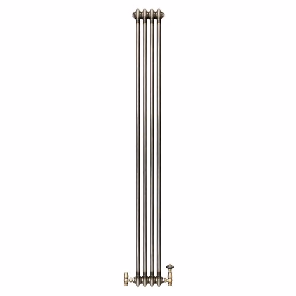 Monstershop Traditional 2 Column Steel Radiator and Integrated Valves in Silver, H 180 cm x W 20 cm – 2