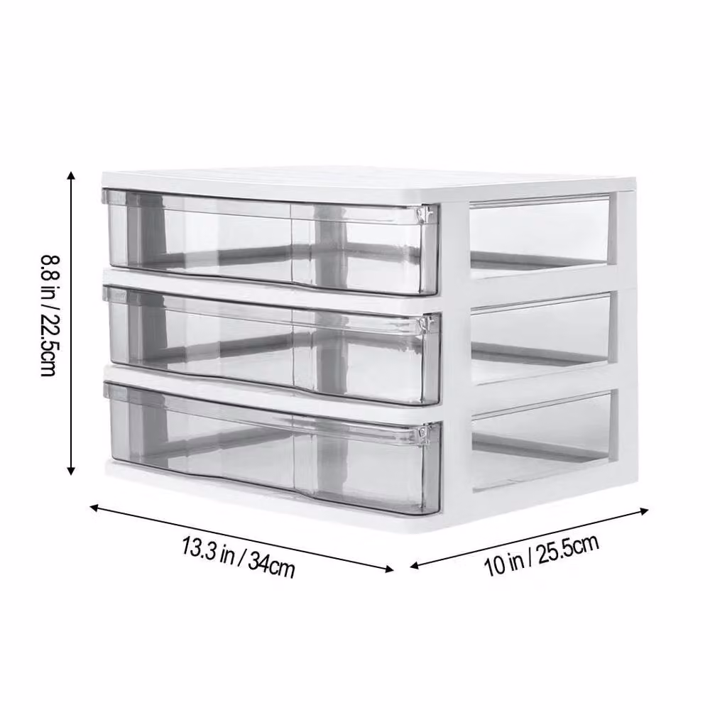 EONLION 3 Drawer Plastic Storage Tower Unit in White, Width: 50 cm – 2