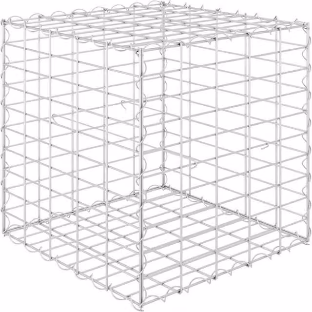 Berkfield Home Cube Gabion Steel Wire Raised Bed in Silver, W/D/H: 50 x 50 x 50 cm – 1