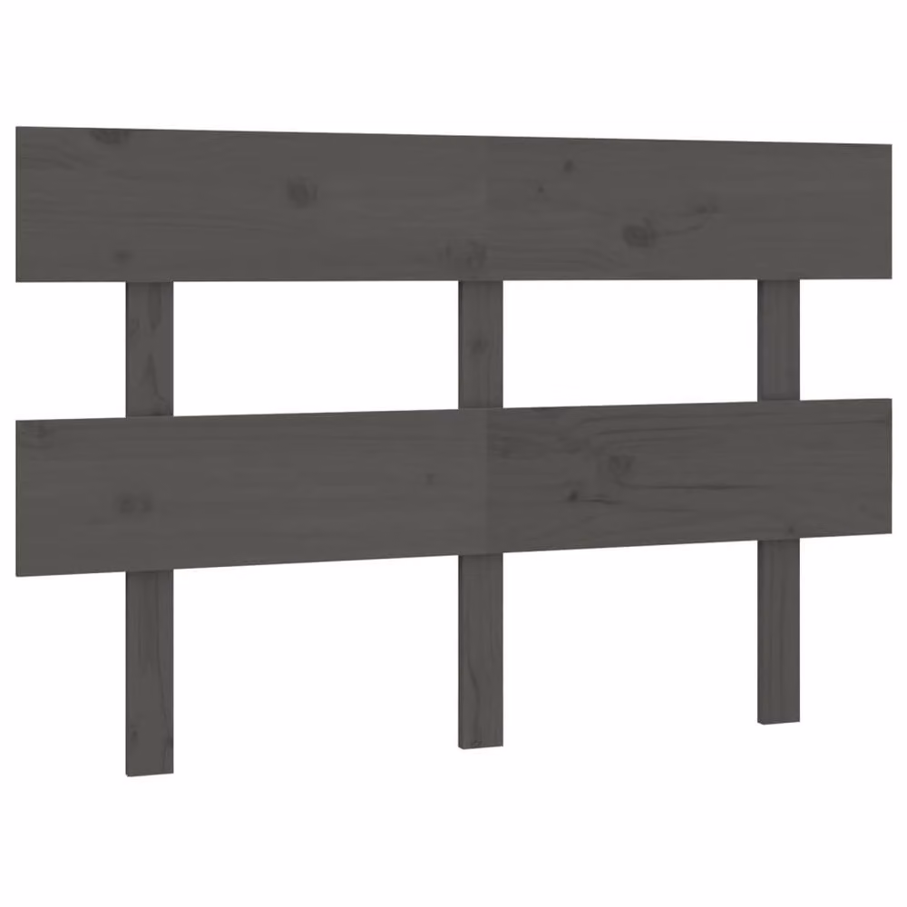 Berkfield Home Beautiful Bed Headboard in Grey Solid Pine Wood, W/D/H: 124 x 3 x 81 cm – 3