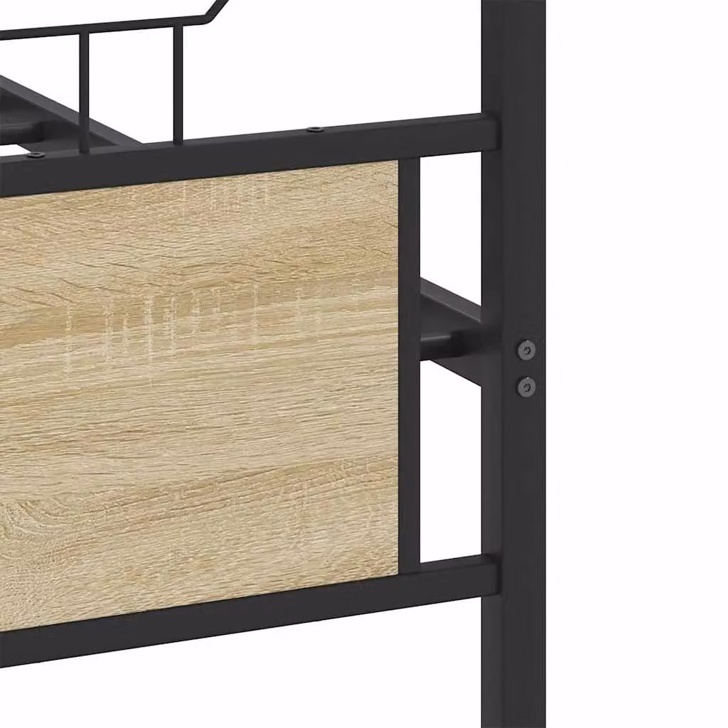 Berkfield Home Sonoma Oak Small Double Bed Frame in Brown, W/D/H: 120 x 190 cm – 5