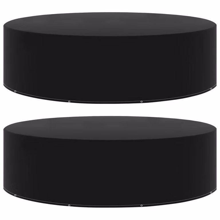 Berkfield Home Durable Water-Repellent Garden Furniture Covers, 2 Pack, Black, W/D/H: 205 x 90 cm