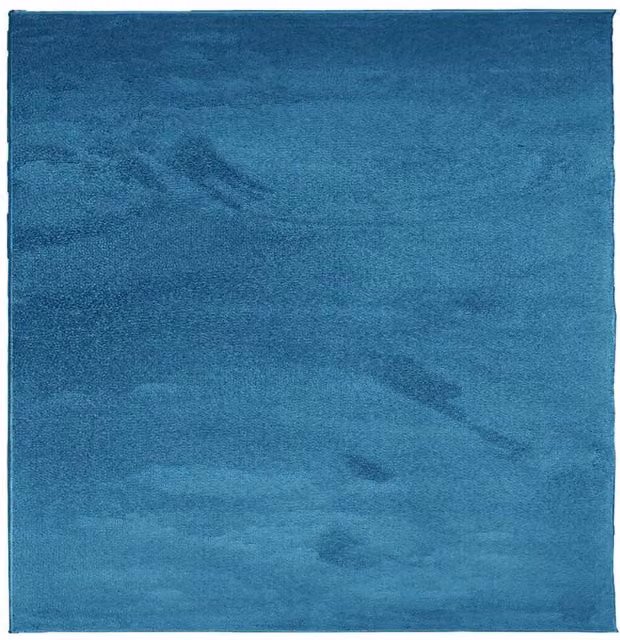 Berkfield Home OVIEDO Short Pile Square Rug in Turquoise, W/D/H: 120 x 120 x 1 cm
