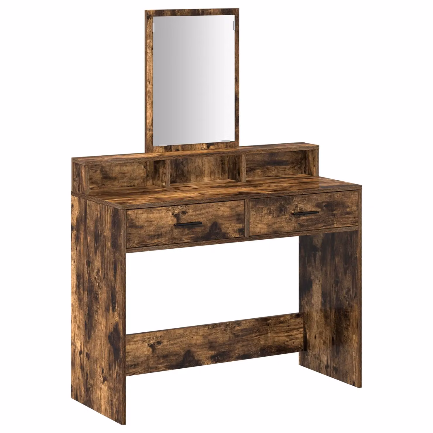 Berkfield Home Modern Smoked Oak Dressing Table with Drawers, Brown, W/D/H: 100 x 41 x 140 cm – 2