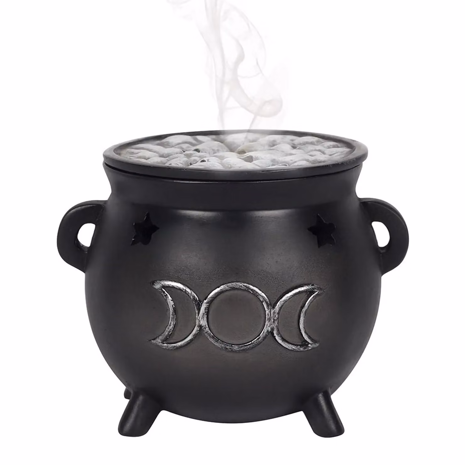 Something Different Triple Moon Cauldron Backflow Incense Burner in Black – 2