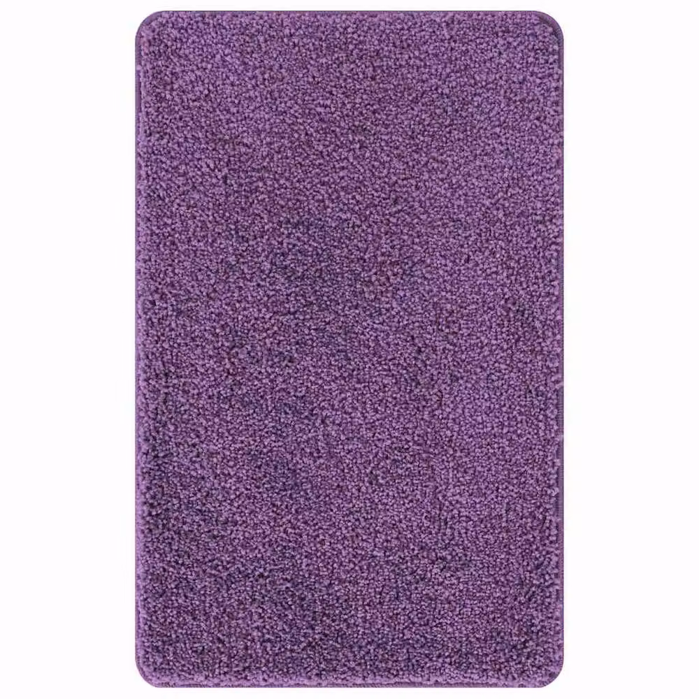 Berkfield Home 2 Piece Purple Microfibre Non-Slip Bath Mat Set, W/D/H: 50 x 50 x 0.5 cm – 4