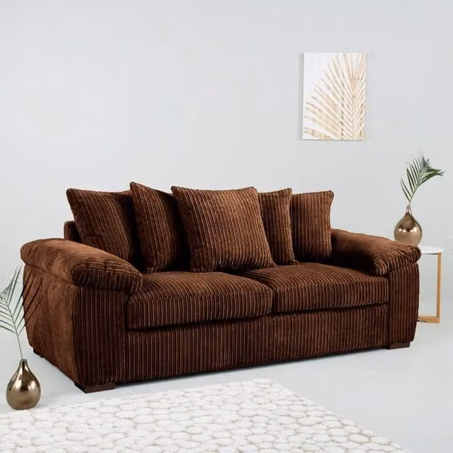 Snugg Furniture UK Limited Amalfi 3 Seater Jumbo Cord Sofa in Brown – 1