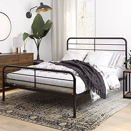 DHP Furniture Millie Industrial Metal Bed in Black, W/D/H: 180 x 200 cm – 1