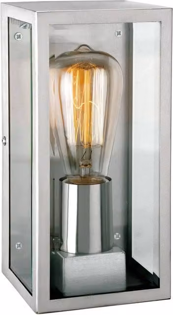 Firstlight Dallas Modern Stainless Steel Outdoor Wall Light with Motion Sensor, IP44, E27, Silver/Grey
