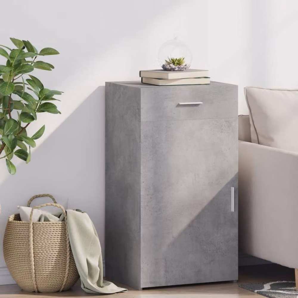 Berkfield Home Concrete Grey Sideboard in Engineered Wood W/D/H: 50 x 42.5 x 93 cm – 2