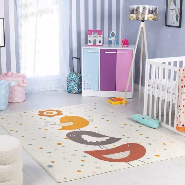 Livabliss Ankara Multicolour Kids Washable Rug for Childrens Bedroom, W: 80 cm, L: 150 cm
