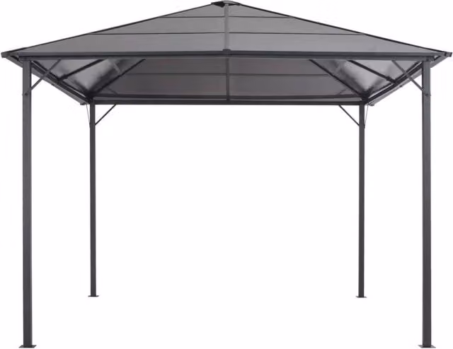 Berkfield Home Aluminium Gazebo with Polycarbonate Roof, Black, W/D/H: 300 x 300 x 260 cm – 1