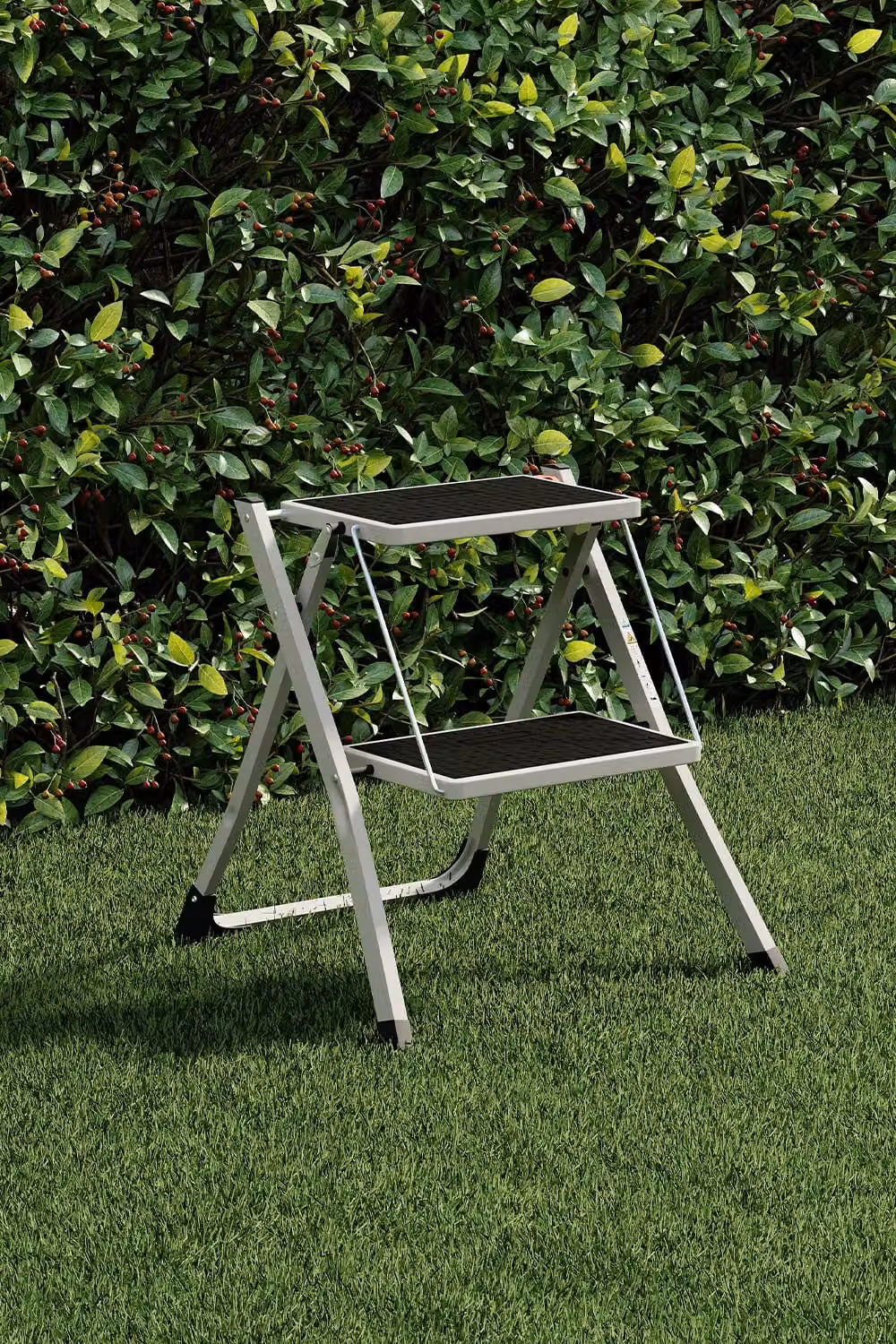 Home Discount Vida 2 Step Folding Stool with Anti-Slip Mat in White – 3