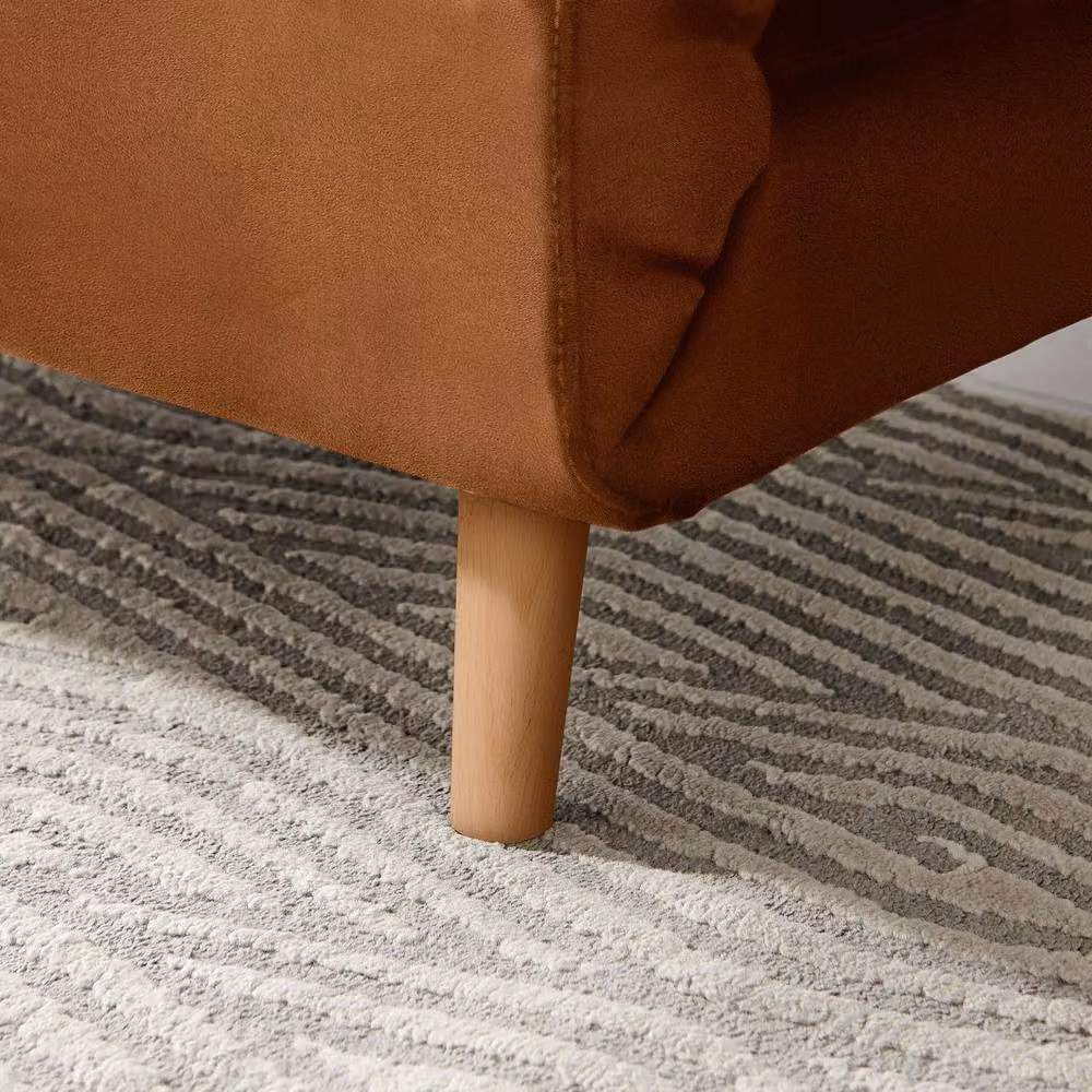FurnitureboxUK Bobby Orange Velvet Single Folding Sofa Bed Chair – 4
