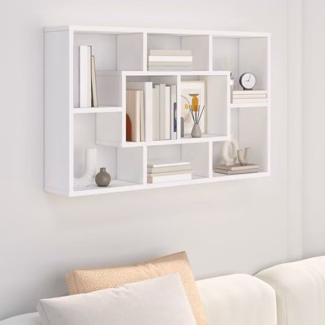 Berkfield Home White Wall Shelf, W/D/H: 85 x 16 x 52.5 cm