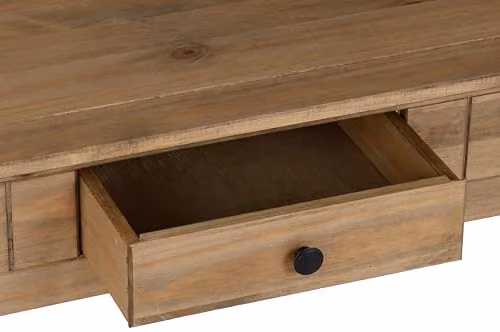 Seconique Panama Waxed Pine 1 Drawer Coffee Table in Brown and Black – 4