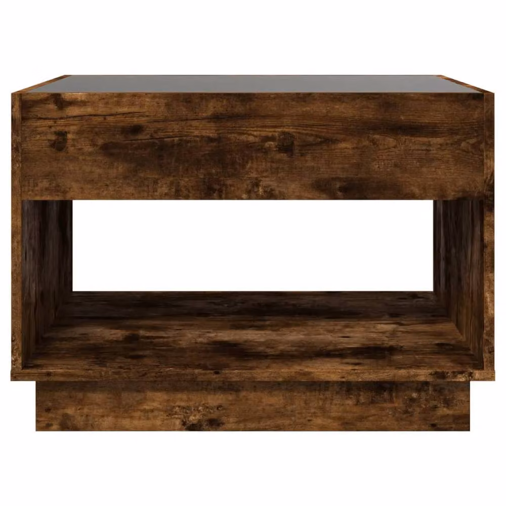 Berkfield Home Infinity LED Coffee Table in Smoked Oak Brown, W/D/H: 70 x 50 x 50 cm – 5