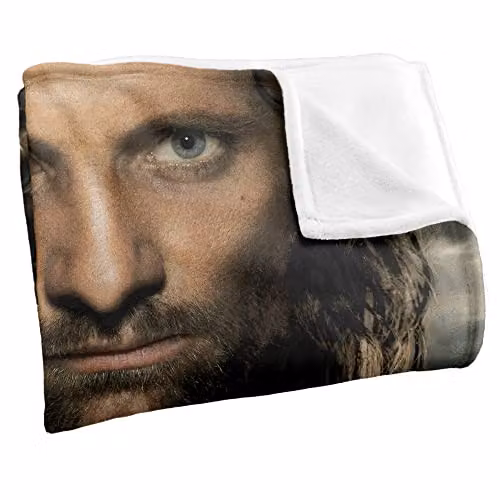 LOGOVISION Lord of the Rings Aragorn Super Soft Fleece Throw Blanket, Multicolour and White, W: 152 cm, D: 127 cm – 2