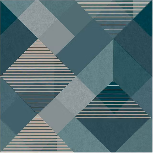 Superfresco Easy Kaleidoscope Geometric Emerald Green Wallpaper, Width: 52 cm