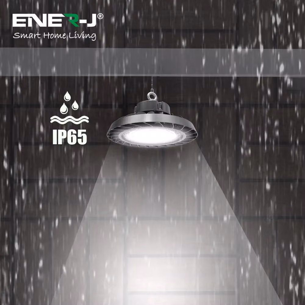ENER-J 150W LED UFO Highbay Light with Switchable CCT and Wattage, IP65 Rated, White – 4