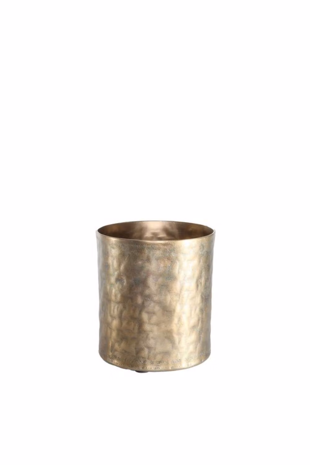 KDMD Apollo Cylinder Antique Gold Metal Tabletop Pot, Height: 17 cm – 2