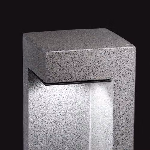 Netlighting Titano Integrated LED Outdoor Bollard Lamp in Grey Granite with Warm White 3000K Light and IP55 Rating – 2