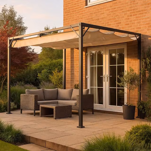 Jack Stonehouse Manhattan Metal Pergola in Beige