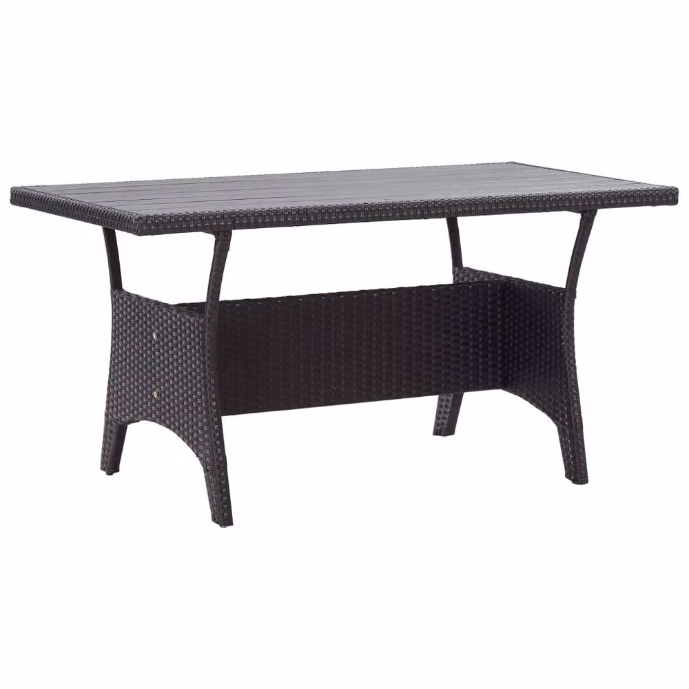 Berkfield Home Black Poly Rattan Garden Table, W/D/H: 120 x 70 x 66 cm – 2