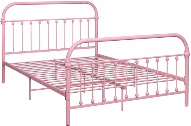 Berkfield Home Pink Metal Bed Frame, W: 120 cm, L: 200 cm