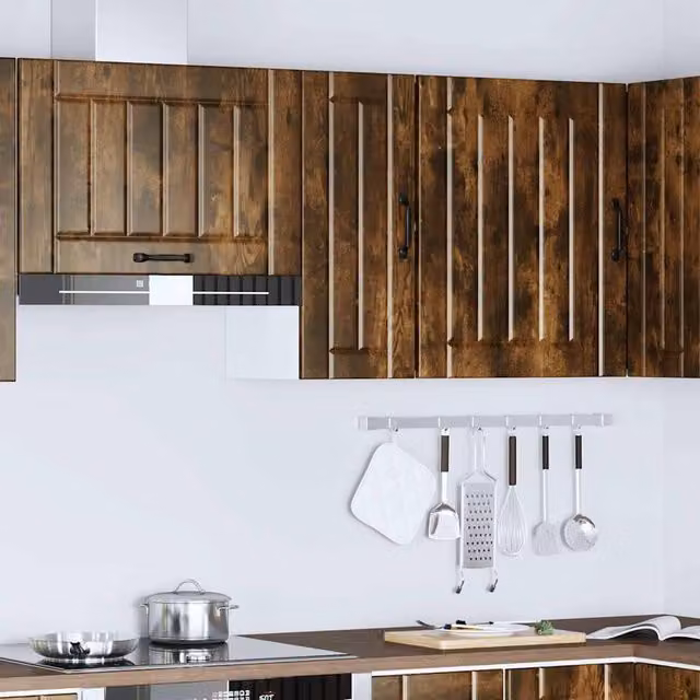 Berkfield Home Lucca Kitchen Wall Cabinet, Smoked Oak, Brown, W/D/H: 60 x 30 x 31 cm