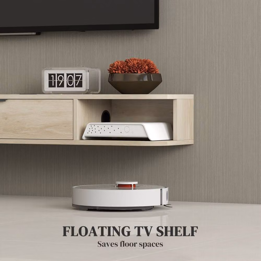 Wyld Haus Avalani Floating TV Unit, Natural Finish, W: 120 cm, D: 24 cm, H: 16 cm – 3